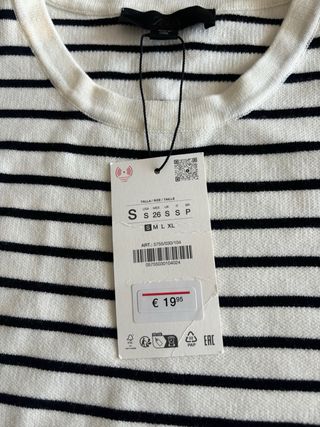 Top Rayas Zara Blanco y Negro