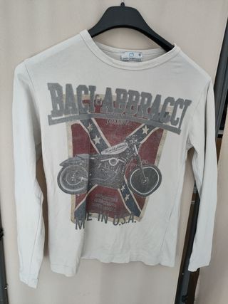 Maglia Baci & Abbracci bianca con stampa