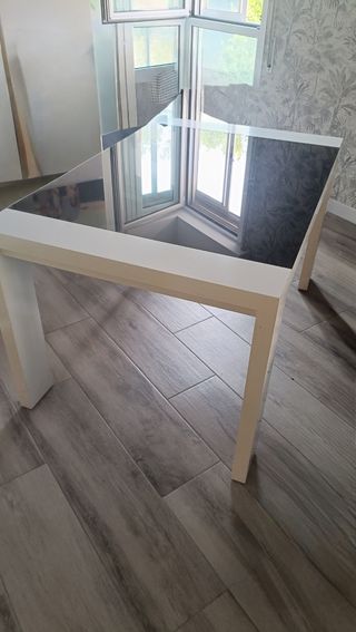 Mesa comedor extensible cristal negro