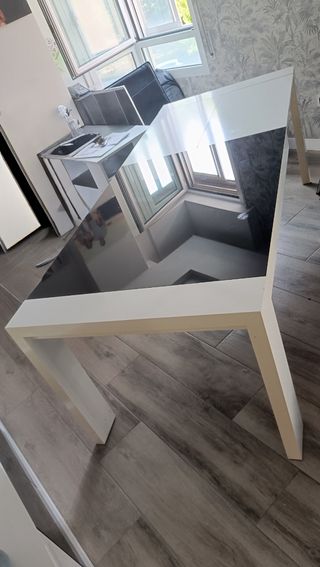Mesa comedor extensible cristal negro