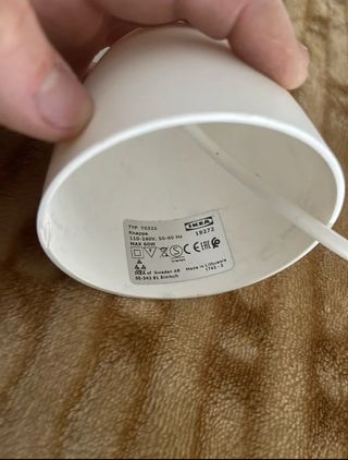 Lámpara Blanca Papel Ikea Knappa