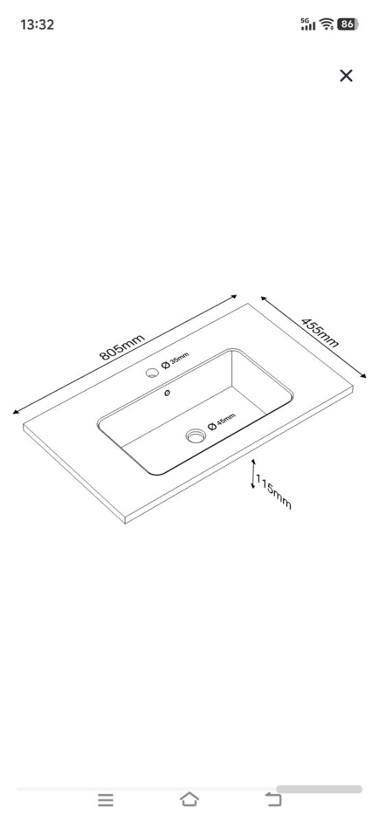 Lavabo Gris Mate encastrable con Grifo de regalo