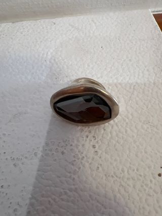 Anillo UNOde50 Plata y Piedra Negra