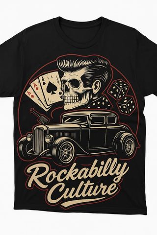 Camiseta Rockabilly Vintage Estampada