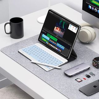 Teclado Inalámbrico Bluetooth HZD Blanco/Azul