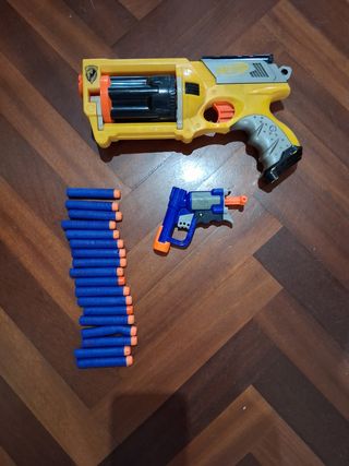 Pistola Nerf Amarilla y Azul