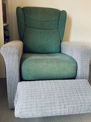 Sillón orejero reclinable gris - solo con envío