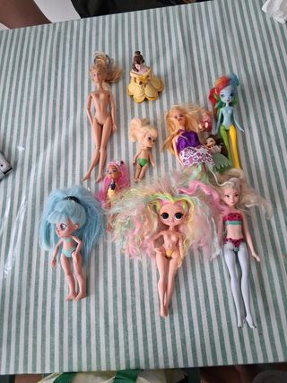 Lote de Muñecas Barbie, Lol y Más