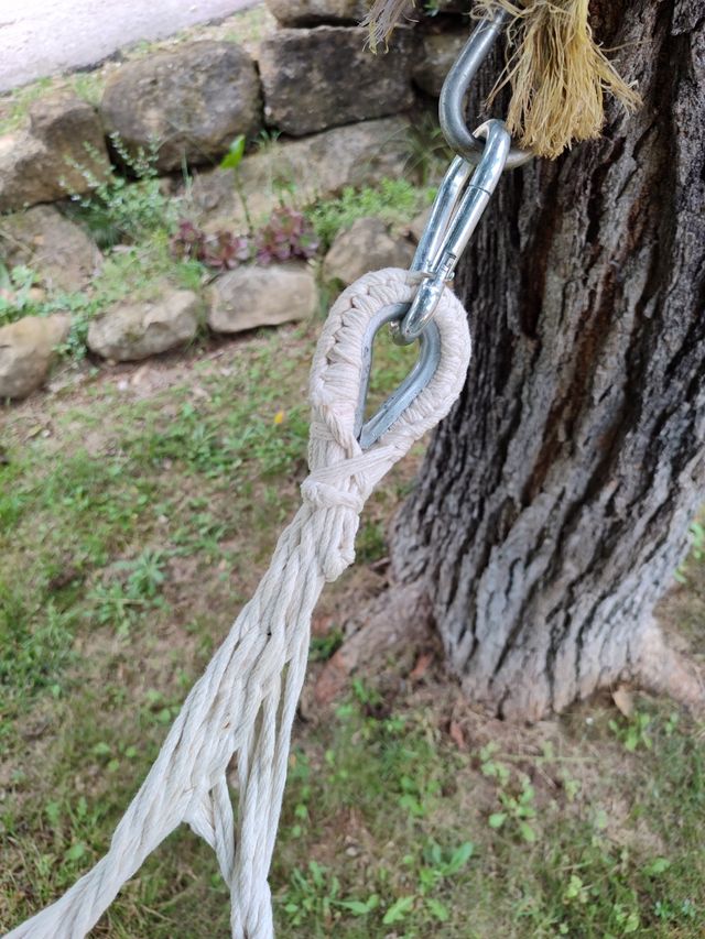 Hamaca Exterior Hilo Blanco Crochet