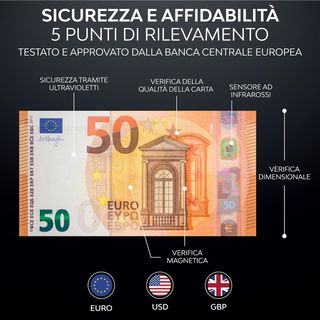Rilevatore Verifica Banconote False e Conta Moneta