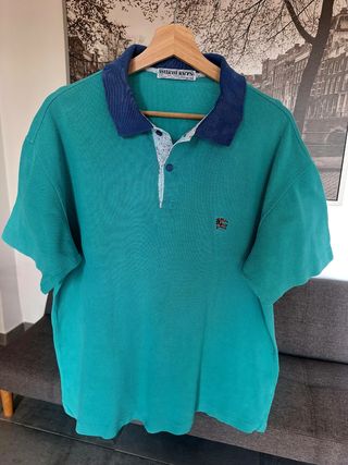 Camisa Polo Burberry London Vintage Verde Talla L