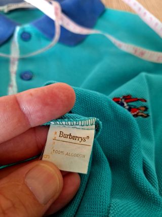Camisa Polo Burberry London Vintage Verde Talla L