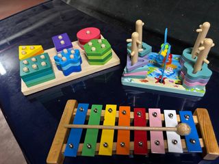 Lote 3 juegos educativos madera