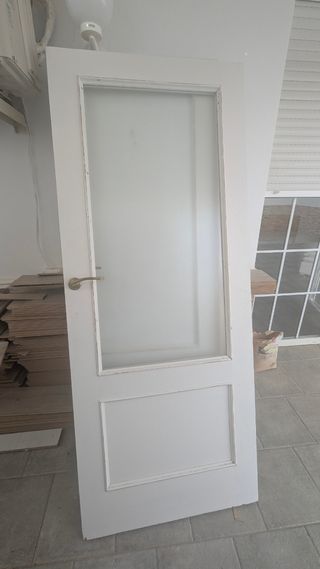 Puertas madera con cristal 71x201 y 81x201