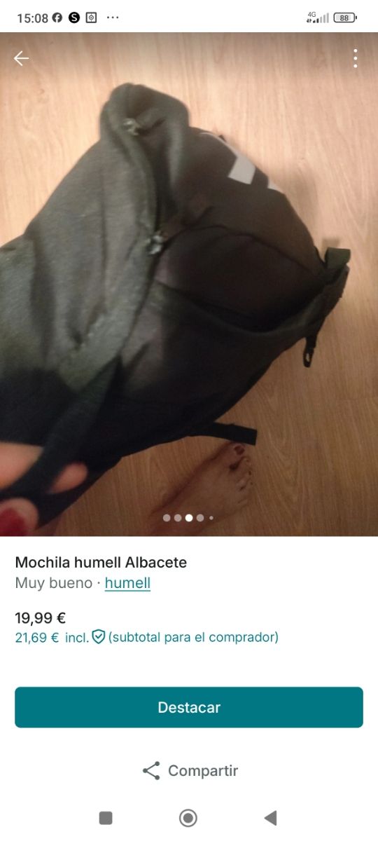 Mochila Hummel Albacete Fútbol Negra