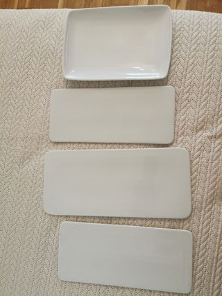 Vajilla para canapé de cerámica blanca