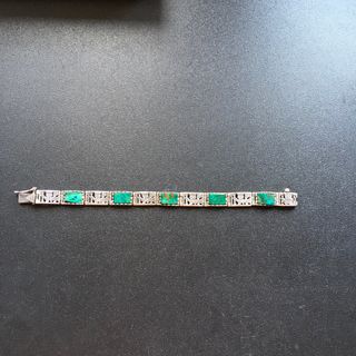 Preciosa pulsera plata y turquesas