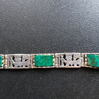 Preciosa pulsera plata y turquesas