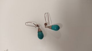 Conjunto Plata y Turquesa: Pulsera y Pendientes