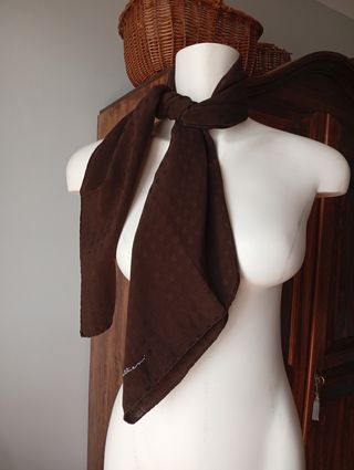 Foulard in seta marrone vintage