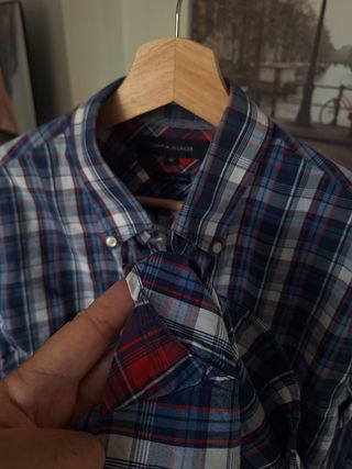 Camisa Tommy Hilfiger Manga Larga Cuadros Azul M