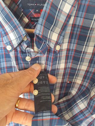 Camisa Tommy Hilfiger Manga Larga Cuadros Azul M