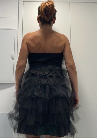 Vestido de fiesta tul negro Naf Naf