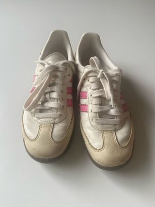 Zapatillas Adidas Samba Talla 38 Blanca y Rosa