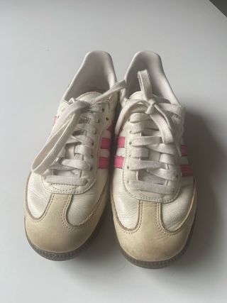 Zapatillas Adidas Samba Talla 38 Blanca y Rosa