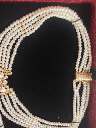 Collar y pulsera Valenciana oro y perlas