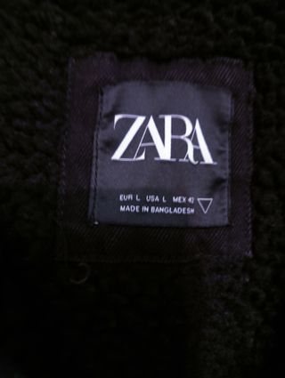 Cazadora vaquera Zara forrada borrego rota