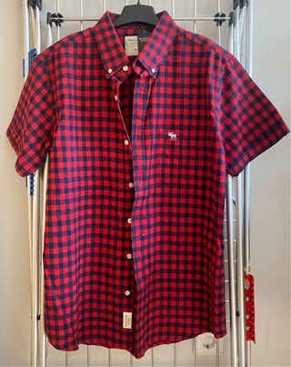 Camisa Abercrombie & Fitch cuadros roja y azul XL