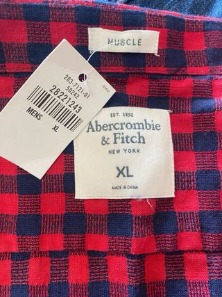 Camisa Abercrombie & Fitch cuadros roja y azul XL