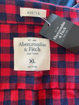 Camisa Abercrombie & Fitch cuadros roja y azul XL