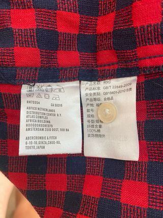 Camisa Abercrombie & Fitch cuadros roja y azul XL