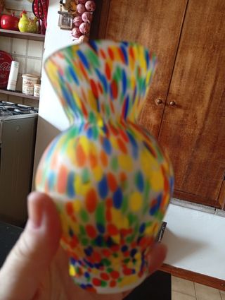 Coppia vasi vetro colorati