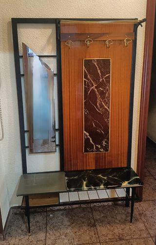 Mueble vintage entrada en madera y metal