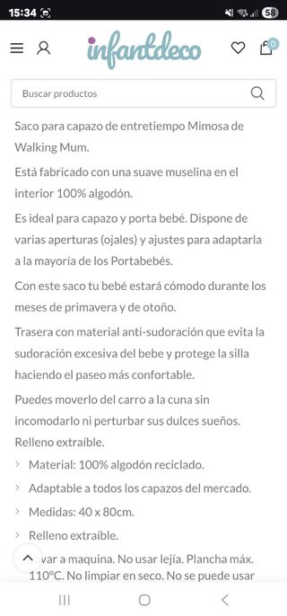 Saco capazo bebé Walking Mum