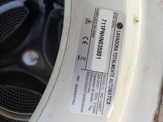 Puerta Lavadora LG 7kg está inpoluta