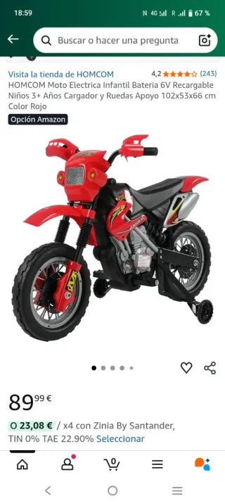 Moto eléctrica infantil