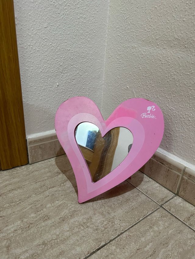 Espejo Corazón Barbie Rosa