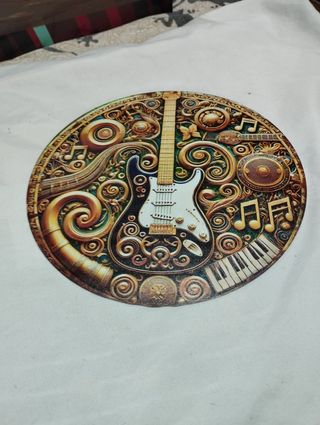 Placa Metálica Retro Guitarra 20cm