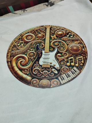 Placa Metálica Retro Guitarra 20cm