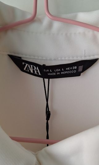 Vestido Zara Blanco Talla L Botón Joya
