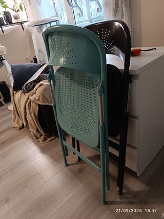 2 Sillas metálica plegable