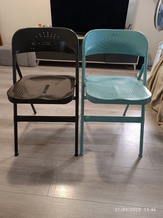 2 Sillas metálica plegable