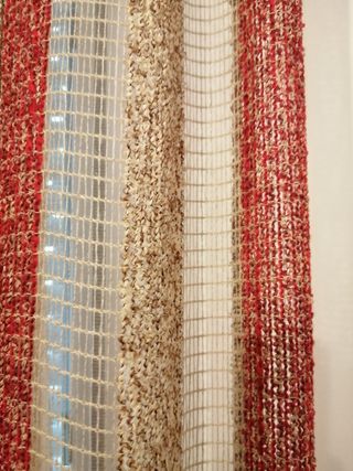 Cortina bicolor con trabillas