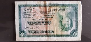 Billete 5 Pesetas Banco de España 1935