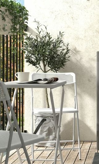 Mesa Plegable Terraza Blanca