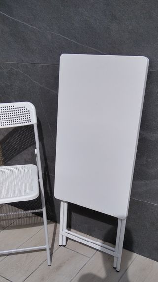 Mesa Plegable Terraza Blanca